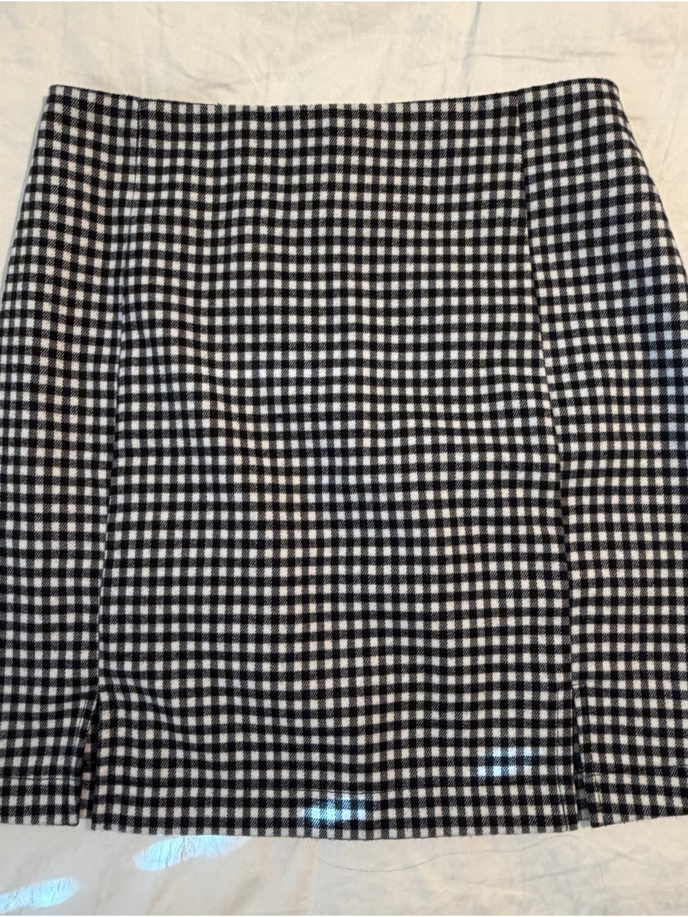 Black & White Gingham Mini Skirt